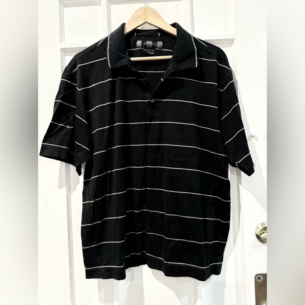 Nike Black Polo with White Stripes